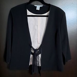 Mac & Jac Cropped Sash Tie Blazer Jacket